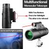 YSCO Monoculars for Adults High Powered, Monocular Telescope for Stargazing, Zoom Monocular Scope Long Range with Night Vision, Multifunctional Telescope with Compass and Flashlight view 2