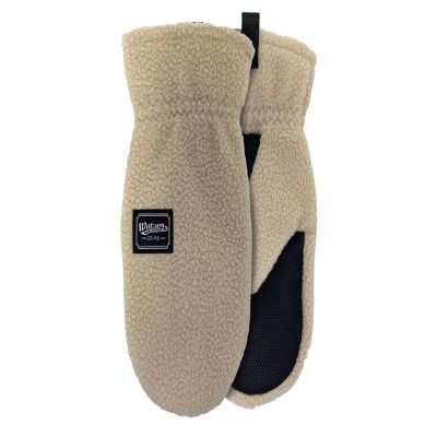 Watson Gloves Lady Baa Baa Cozy Winter Mitt - Sustainable Fuzzy Fleece Sherpa Shell, Warm Eco-Lining, Touchscreen, Snug-Fit, Beige, Large