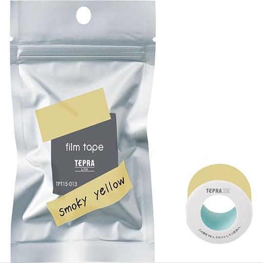 Tepra Lite Film Tape, Tape Width 0.59 from KINGJIM (Smoky Yellow)