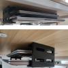PIAOLGYI Under Desk Double Decker Laptop Holder Mount with Screw, Under Desk Laptop Mount Bracket, Add On Under Table Keyboard Storage (3 Pcs) view 2