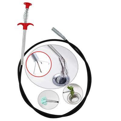 Drain Snake Drain Clog Remover Flexible Grabberable Pick Up Cleaning Tool Reacher Claw Stick, Drain Auger Grab Trash Hairs from Drain,Sink,Bathroom Tub Toilet Hose (118.1 Inch Drain Snake)