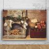 Leowefowa 3x2.5m Vinyl Christmas Backdrop Stocking Fireplace Wood Wall Backdrop Christmas Decor Photo Background for Xmas Party Kids Adult Photo Shoot Studio Props Photography Backdrops view 2