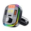 Bluetooth 5.0FM Transmitter, Wireless Radio Adapter Hands-Free Car Kit with QC 3.0 + PD 3.0 USB C Fast Charger, 7-Color Backlit, Support TF Card and USB view 1
