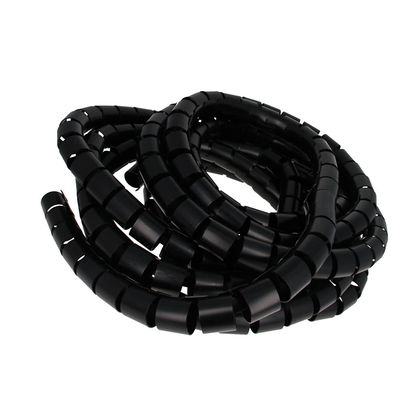 Aicosineg PE Spiral Cable Wrap Cord 25mm (Wrapping Range:8mm-42mm) for Computer Mechanical Equipments Electrical Wire Organizer Sleeve Hose 5m Black 1Pcs