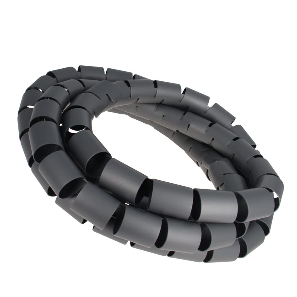 Aicosineg PE Spiral Cable Wrap Cord 30mm (Wrapping Range:8mm-42mm) for Computer Mechanical Equipments Electrical Wire Organizer Sleeve Hose 2m Grey 1Pcs
