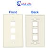 NewYork Cables - 3 Port Keystone Wall Plate (10-Pack), Single Gang Low Profile Ethernet Wall Plate for Rj45 Keystone Jack and Modular Inserts Off White view 2