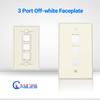 NewYork Cables - 3 Port Keystone Wall Plate (10-Pack), Single Gang Low Profile Ethernet Wall Plate for Rj45 Keystone Jack and Modular Inserts Off White view 3