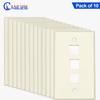 NewYork Cables - 3 Port Keystone Wall Plate (10-Pack), Single Gang Low Profile Ethernet Wall Plate for Rj45 Keystone Jack and Modular Inserts Off White view 4