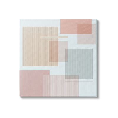 Abstract Patterned Squares Industrial Geometric Shapes Pink Grey