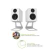 Kanto SE2 Elevated Desktop Speaker Stands for Small Speakers & Compact 2-3 Studio Monitors | 3.8 Tall | Supports 7.1 lbs | Damping 1.5 mm Silicone Padding | Pair | White view 2