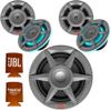JBL Two Pairs of MARINESTADIUM82 8" 2 Way Coaxial RGB Speakers - Gray & MARINESTADIUM102 10" RGB LED Subwoofer - Gray view 1
