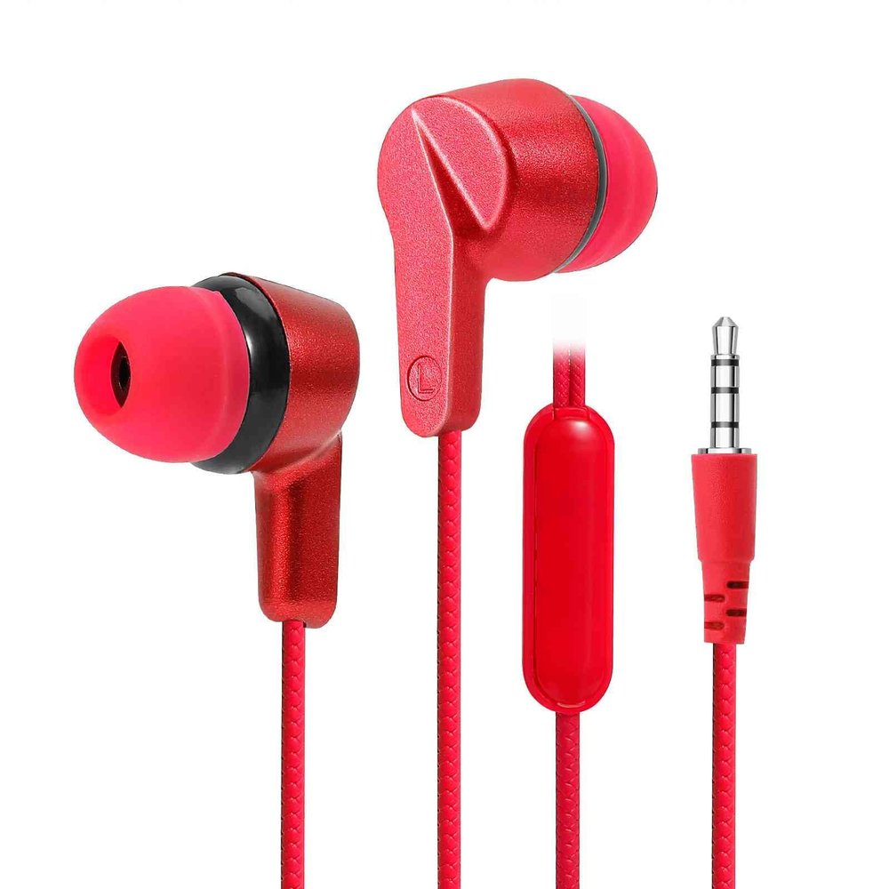 UrbanX R2 Wired in-Ear Headphones with Mic for alcatel Pixi 3 (7) LTE with Tangle-Free Cord, Noise Isolating Earphones, Deep Bass, in-Ear Bud Silicone Tips