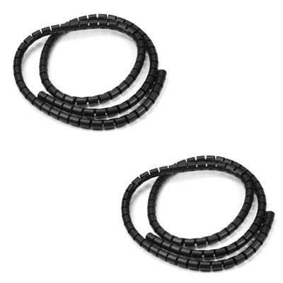 Aicosineg PE Spiral Cable Wrap Cord 10mm (Wrapping Range:8mm-42mm) for Computer Construction Electronic Industry Electrical Wire Organizer Sleeve Hose 1m Black 2Pcs