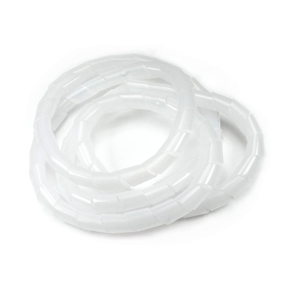 Aicosineg PE Spiral Cable Wrap Cord 25mm (Wrapping Range:8mm-42mm) for Wire Assembly Packaging and Shipping Electrical Wire Organizer Sleeve Hose 1m White 2Pcs