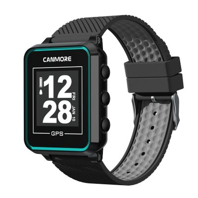 CANMORE TW353 Golf GPS Watch for Men and Women, High Contrast LCD Display, Free Update Over 41,000 Preloaded Courses Worldwide, Lightweight Essential Golf Accessory for Golfers, Black/Gray/Turquoise
