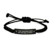 Game On Novelties Sarcastic Amateur Radio Black Rope Bracelet, I Like Amateur Radio., Gifts for Friends, Present from, Engraved Bracelet for Amateur Radio view 1