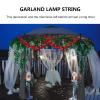 DOITOOL Fake Red Flowers Garland Lights Christmas Wreath Light String for Indoor and Outdoor Home Decoration view 3