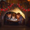 DOITOOL Fake Red Flowers Garland Lights Christmas Wreath Light String for Indoor and Outdoor Home Decoration view 4