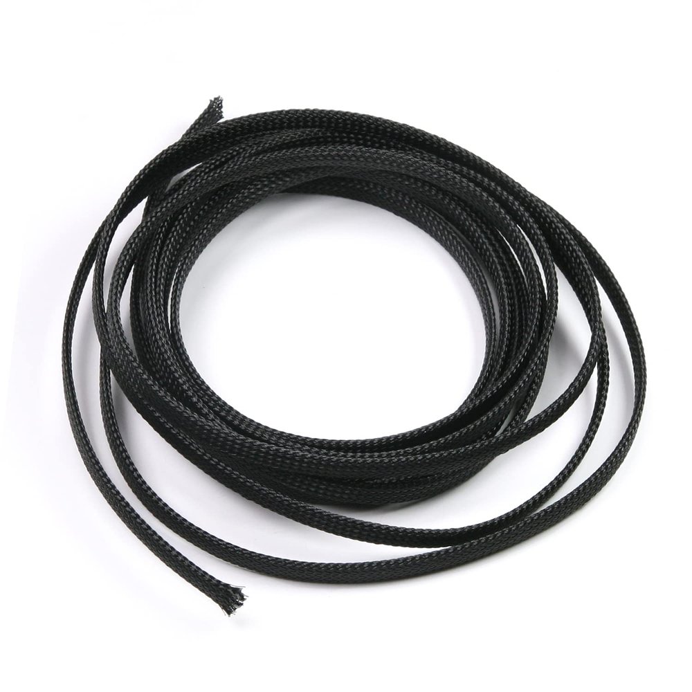 Bettomshin 9.84ft - 0.24 inch PET Expandable Braided Sleeve, Braided Cable Sleeve for Sleeving Protect and for USB Cable Power Cord Audio Video Cable - Protect Cat from Chewing Cords - Black