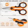 Honoson 3 Pcs 5.7" Fishing Scissors Braided Line Cutters Fishing Heavy Duty 3cr13 Non Slip Serrated Edge Scissors Saltwater Freshwater Braid Multi Function Cutter for Trimming (Orange) view 2