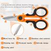 Honoson 3 Pcs 5.7" Fishing Scissors Braided Line Cutters Fishing Heavy Duty 3cr13 Non Slip Serrated Edge Scissors Saltwater Freshwater Braid Multi Function Cutter for Trimming (Orange) view 3