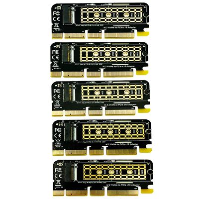 5PCS M.2 NVME Adapter M.2 M2 NVME PCIE to M2 Adapter PCI Express X16 X8 X4 Raiser SSD M.2 PCI-E Expansion Card for 2230-2280 SSD