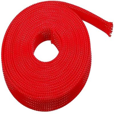 Bettomshin 9.84ft - 1.18 inch PET Expandable Braided Sleeve, Braided Cable Sleeve for Sleeving Protect and for USB Cable Power Cord Audio Video Cable - Protect Cat from Chewing Cords - Red