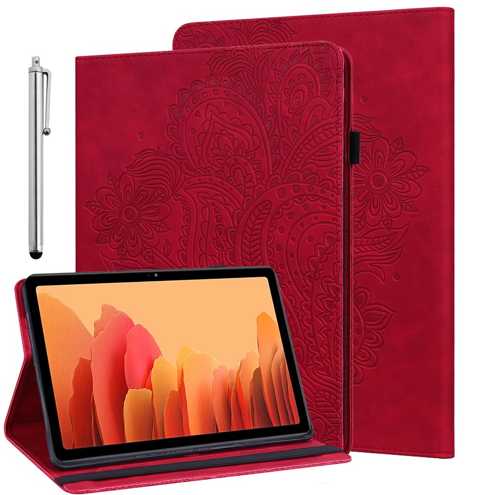 ALILANG Case for Samsung Galaxy Tab A 8.0 Inch 2019 (SM-T290/T295/T297) with Stylus, Multiple Viewing Angles PU Leather Stand Flip Cover for Galaxy Tab A 8.0 Case 2019-Red