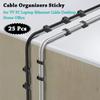 AKOAK 25 Pcs Adhesive Cable Clips, Cable Organizer Cord Holder, Wire Clips Cable Wire Management Wire Cable Holder Clamps Cable Tie Holder for Car, Office and Home view 2