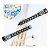 Ginamart Metal Bands Compatible with Fitbit Luxe Bands, Adjustable Stainless Steel Replacement Watch Strap Band Accessories Link Bracelet Wristbands for Women Men (Black), IUWF670KK/U, Small/Large view 2