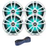 2 Pair (Qty 4) of Infinity Reference 6.5" 225 Watt Peak Power Waterproof Marine Speakers (White) with Enrock 50 ft 16-Gauge Speaker Wire - OEM Replacement view 1