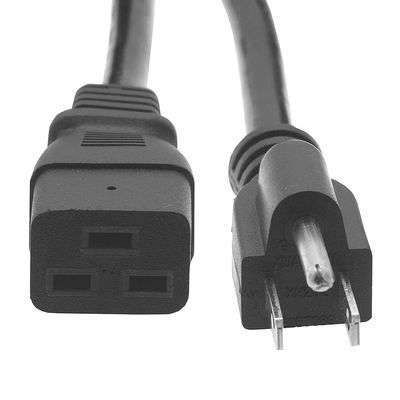 MyCableMart 3ft Computer Power Cord (NEMA 5-15P to C19 Plug 14AWG, Black
