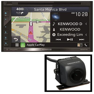 Kenwood DNX577S 6.8" Capacitive Touchscreen DVD Navigation Receiver | Apple CarPlay & Android Auto Compatible | Digital LED Backlit LCD Display | Plus CMOS-130 Rearview Camera