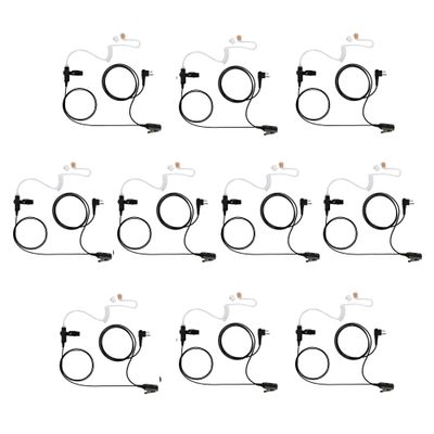 Arrowmax 10 Pack ASK2425-H1 1-Wire Clear Coil Surveillance Kit Earphone for Hytera TC-500 TC-508 TC-518 TC-620 RCA XR150