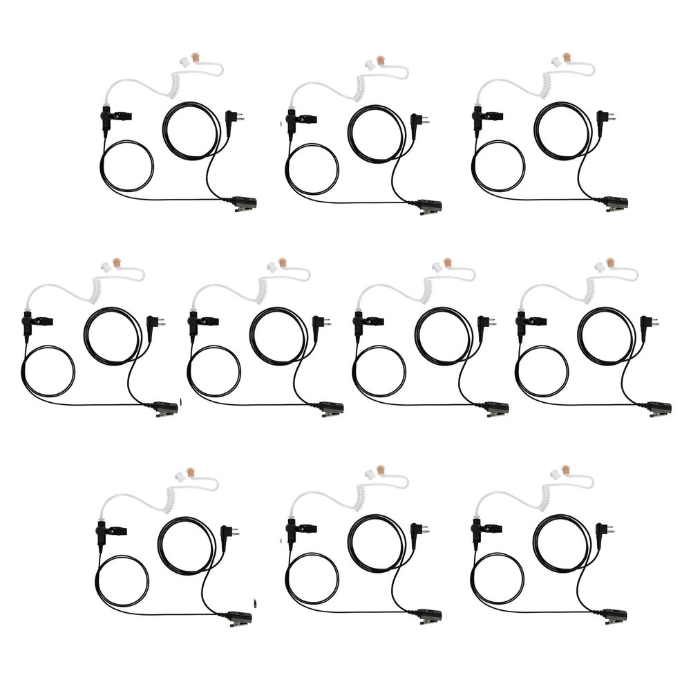 Arrowmax 10 Pack ASK2425-H1 1-Wire Clear Coil Surveillance Kit Earphone for Hytera TC-500 TC-508 TC-518 TC-620 RCA XR150