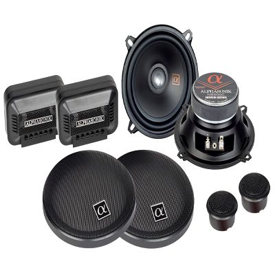 Alphasonik 1 Pair of NS500C Neuron Series 5.25" (360 Watts Max for The Pair) 180 Watts Max Per Component 2-Way Component Speaker Set with 1" Silk Dome Tweeter External Crossover Grilles Included