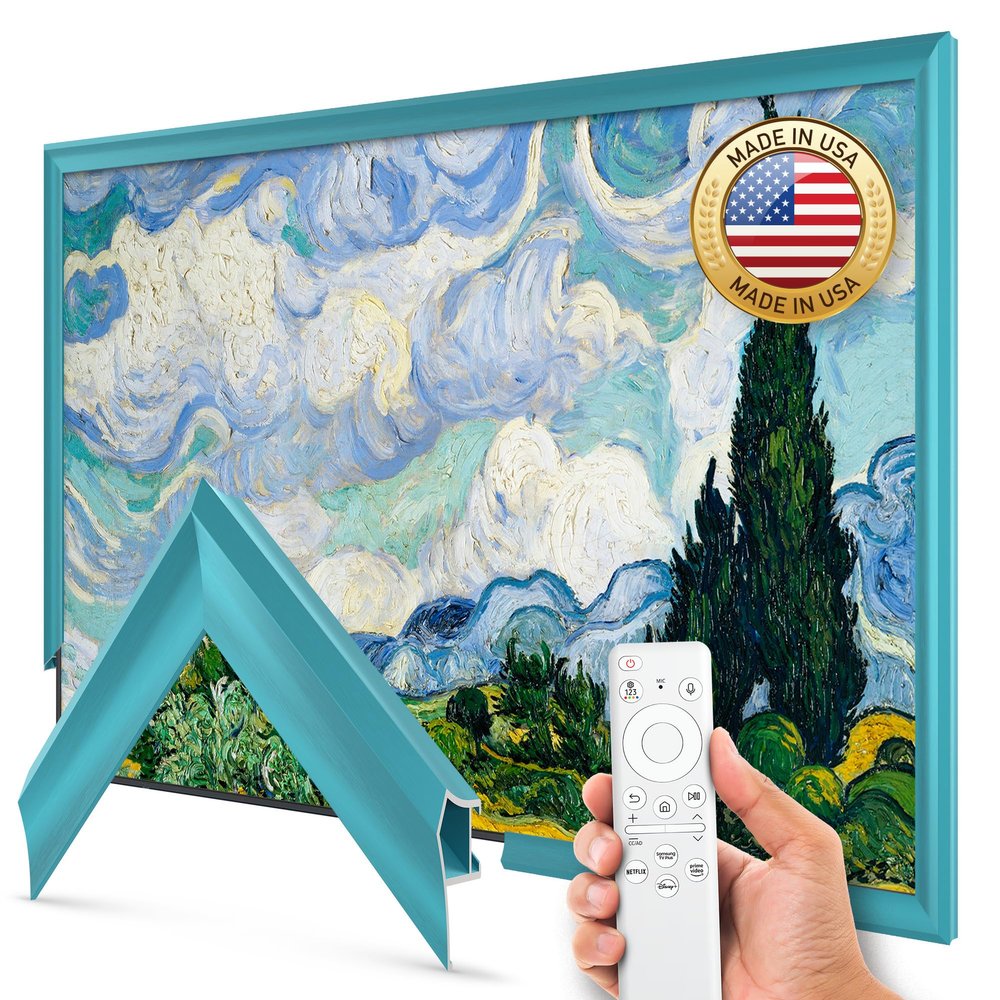 Turquoise Prismatic 85" Alloy Deco TV Frame - Compatible Only with Samsung The Frame TV and Pro TVs (Fits 2021-2025, LS03A, LS03B, LS03C, LS03D, LS03FA, LS03FW)
