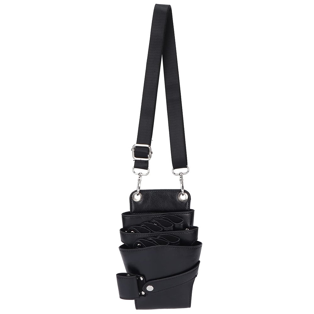 Scissor Pouch, Soft PU Leather Salon Barber Hairdressing Scissors Holster Hair Stylist Tools Holder Case Bag with Waist Shoulder Belt for Salon Home Use