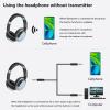 BAOBER Wireless Bluetooth Headphone Over Ear, Bluetooth Transmitter for TV,PC,3.5mm Audio Device, Wired and Wireless Headset (Blue) view 2