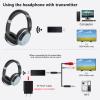 BAOBER Wireless Bluetooth Headphone Over Ear, Bluetooth Transmitter for TV,PC,3.5mm Audio Device, Wired and Wireless Headset (Blue) view 3