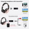 BAOBER Bluetooth Wireless Over Ear Light Weight Headphone with Low Latency USB Transmitter for TV,PC,3.5mm Audio Device, Stereo Wireless Headset Built-in Microphone for Cell Phone (Rose Gold) view 3