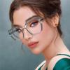 bullabulling Reading Glasses Blue Light Blocking squre Computer Readers for Women Fashion Designer Ladies Eyewear (gray, 2.75) view 4