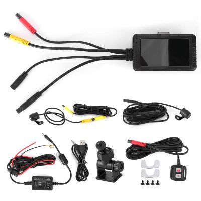 Aramox Motorcycle DVR Camera, 1080P Front and Rear Dual Lens Dash Cam with G-Sensor, Black ABS, Loop Recording for R1200 GS LC 2013-2018