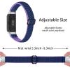 2-Pack Elastic Nylon Band Compatible with Samsung Galaxy Fit SM-R370, Stretchable Adjustable Breathable Bracelet Cotton Woven Replacement Strap for Galaxy Fit for Women (Purple YellowGreen) view 3