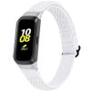2-Pack Elastic Nylon Band Compatible with Samsung Galaxy Fit SM-R370, Stretchable Adjustable Breathable Bracelet Cotton Woven Replacement Strap for Galaxy Fit for Women (White Cyan) view 2