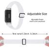 2-Pack Elastic Nylon Band Compatible with Samsung Galaxy Fit SM-R370, Stretchable Adjustable Breathable Bracelet Cotton Woven Replacement Strap for Galaxy Fit for Women (White Cyan) view 3