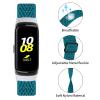 2-Pack Elastic Nylon Band Compatible with Samsung Galaxy Fit SM-R370, Stretchable Adjustable Breathable Bracelet Cotton Woven Replacement Strap for Galaxy Fit for Women (White Cyan) view 4