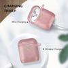 Airpod Case Soft Silicone Glitter Flexible Skin, YOMPLOW Airpods Case Cover Earpod Case for Apple AirPods 2&1 Cute for Girls with Keychain (Glittery Rose Gold) view 2