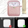 Airpod Case Soft Silicone Glitter Flexible Skin, YOMPLOW Airpods Case Cover Earpod Case for Apple AirPods 2&1 Cute for Girls with Keychain (Glittery Rose Gold) view 3