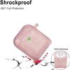 Airpod Case Soft Silicone Glitter Flexible Skin, YOMPLOW Airpods Case Cover Earpod Case for Apple AirPods 2&1 Cute for Girls with Keychain (Glittery Rose Gold) view 4